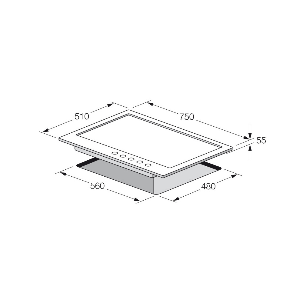 Table de cuisson Focus F.811X / 75 cm / Inox