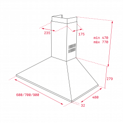 Hotte pyramidale Teka 60 cm inox