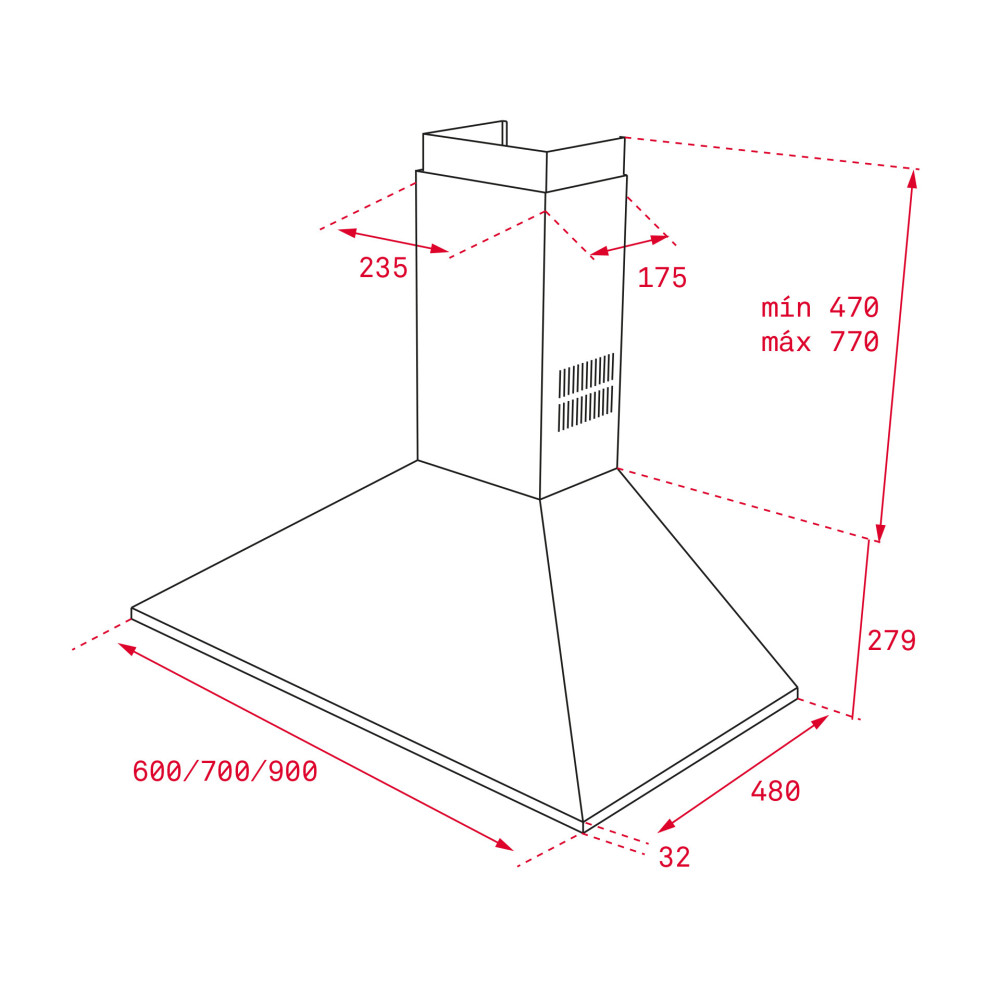 Hotte décorative pyramidale Teka DBB 90 / 90 cm / Inox