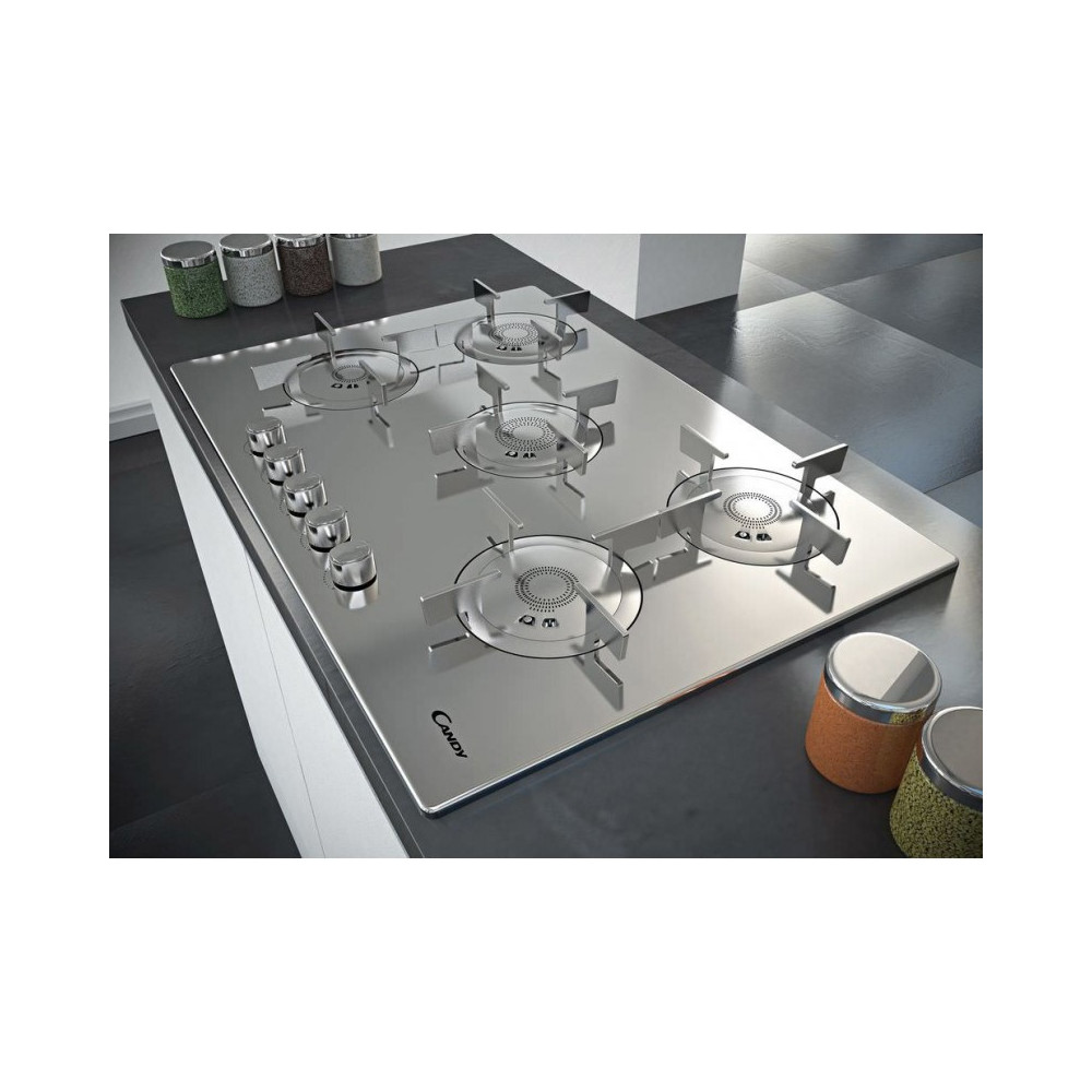 Plaque gaz Candy CFX75P Inox / 5 Feux