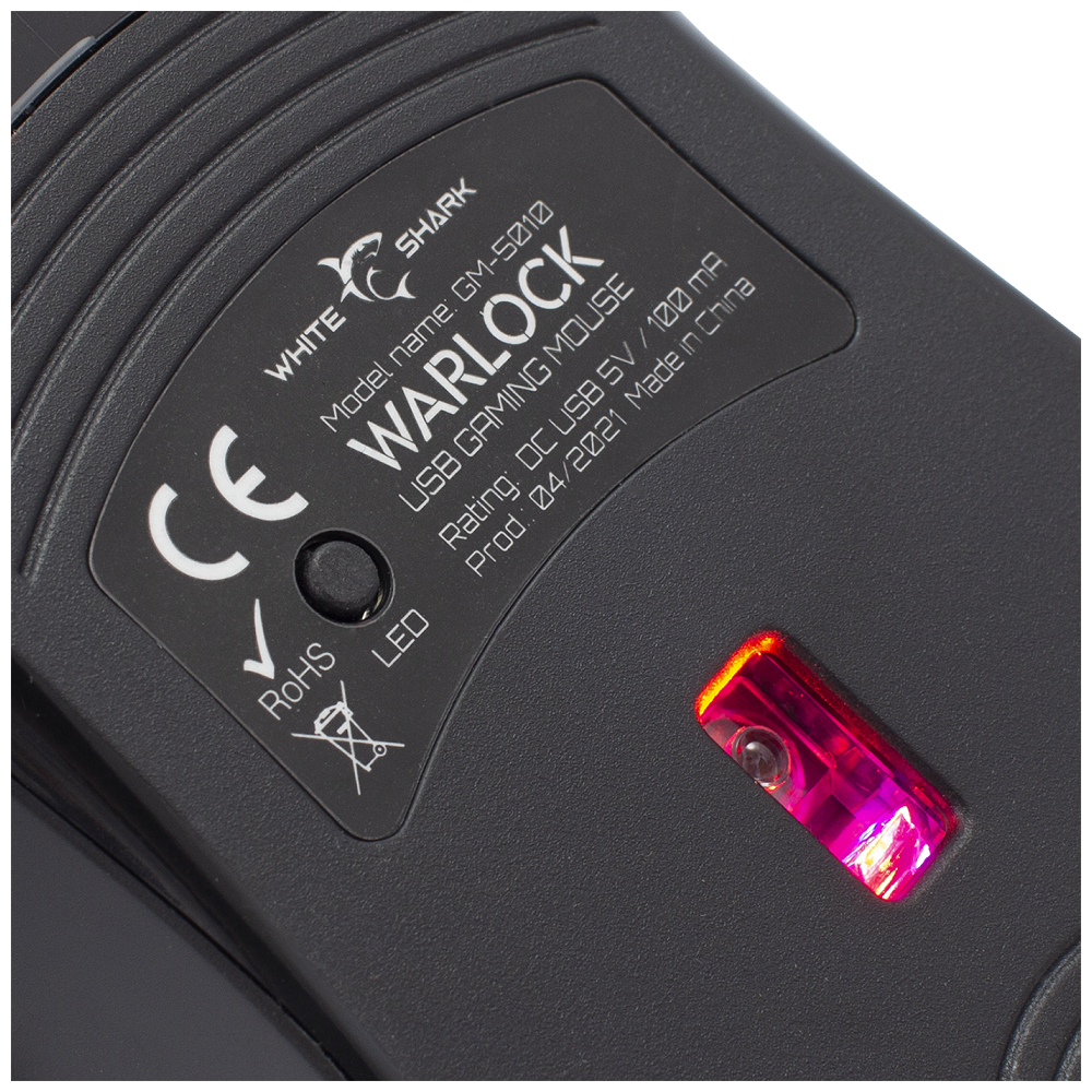 Souris Gamer White Shark WARLOCK GM-5010 / Noir / RGB