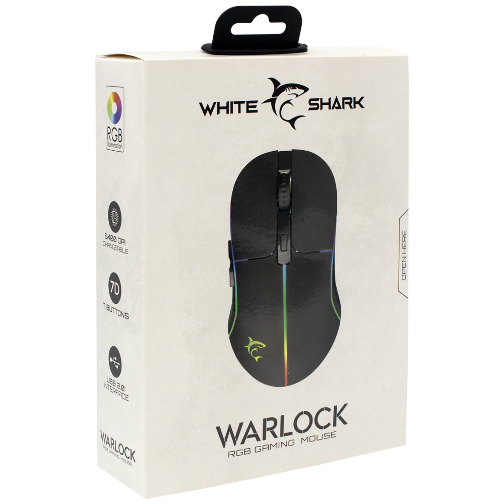 Souris Gamer White Shark WARLOCK GM-5010 / Noir / RGB
