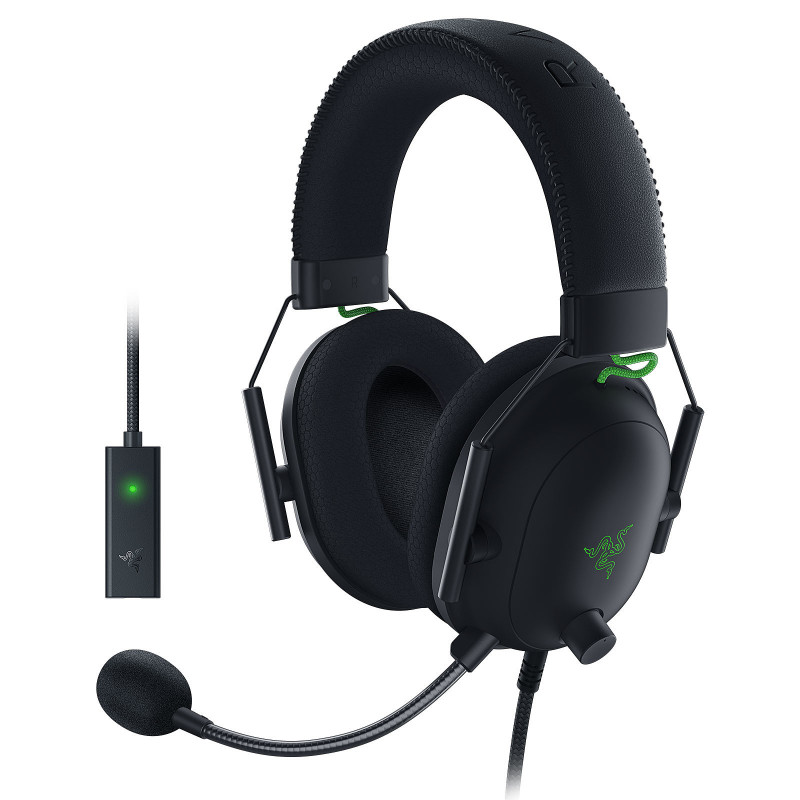 Casque Micro Gaming Razer Blackshark V2 + USB Mic Enhancer / Noir