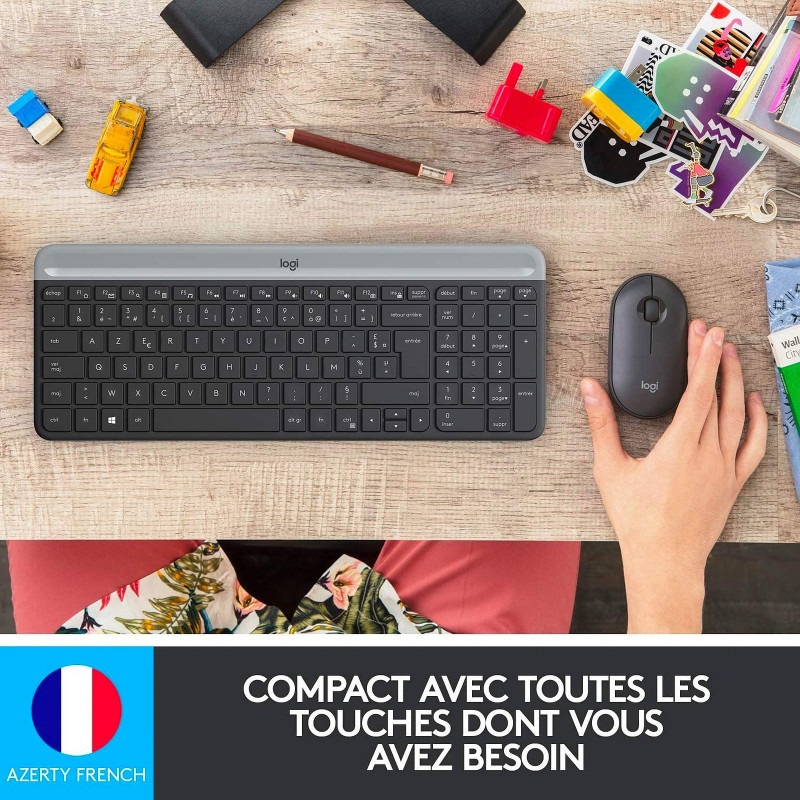 Logitech Desktop MK270 Sans-fil (AZERTY) Kits claviers/souris Logit