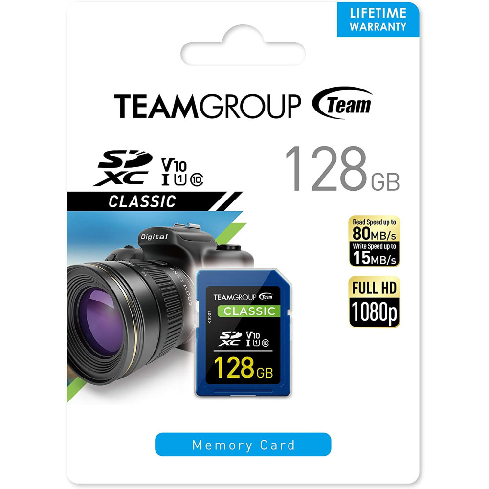 Carte Mémoire Team Group Classic SDXC UHS-I U1 V10 128 Go / Class 10