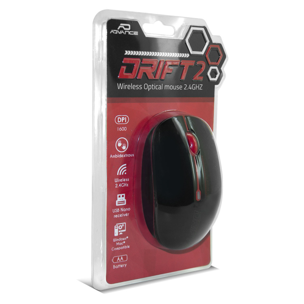 Souris sans fil Advance Drift 2 / Noir et Rouge