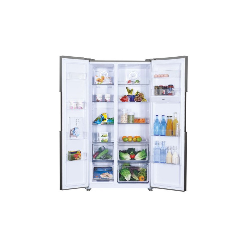 Réfrigérateur Candy No Frost SIDE BY SIDE 529 Litres / inox / avec Distributeur d'eau et Afficheur