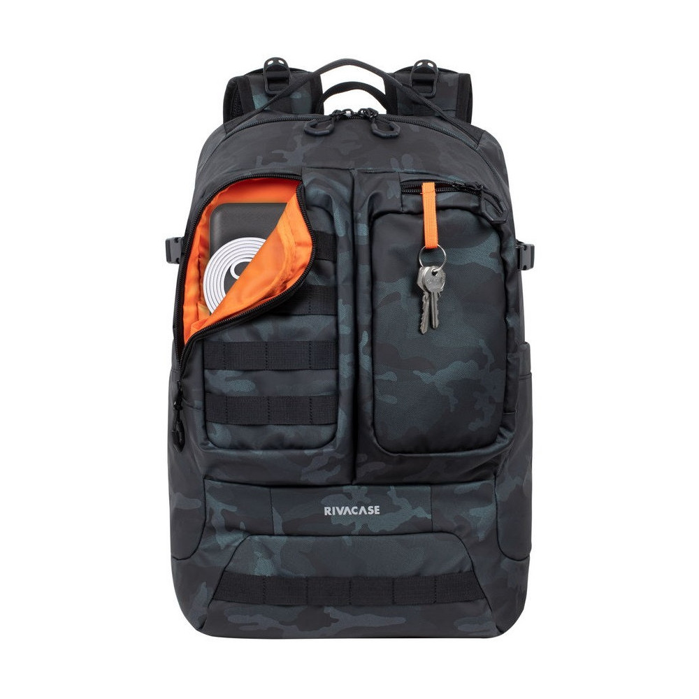 Sac à dos RivaCase navy camo / 17.3" / 32L