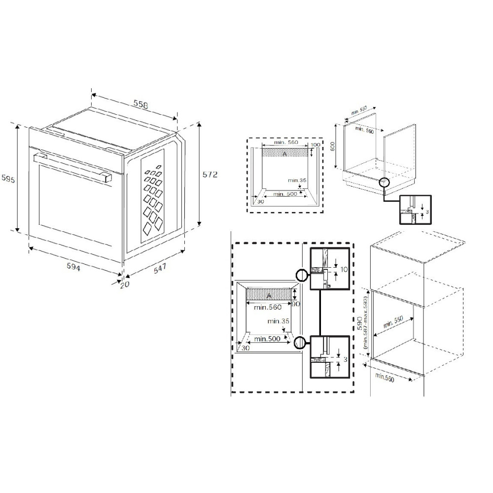 Four encastrable Beko BBIE13300XD 6 Fonctions