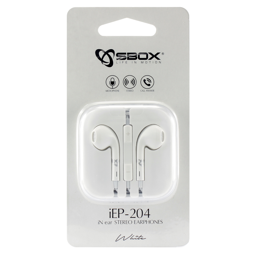 Écouteurs avec Microphone SBOX IEP-204W / Blanc