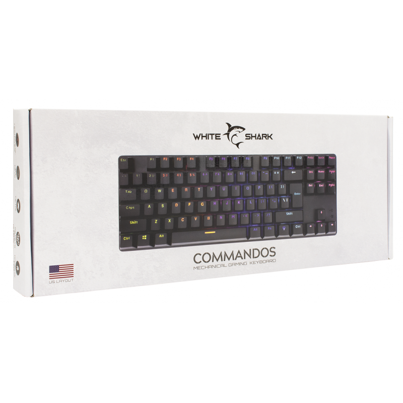 CLAVIER GAMING MÉCANIQUE WHITE SHARK GLADIATOR 2 - BLEU SWITCH