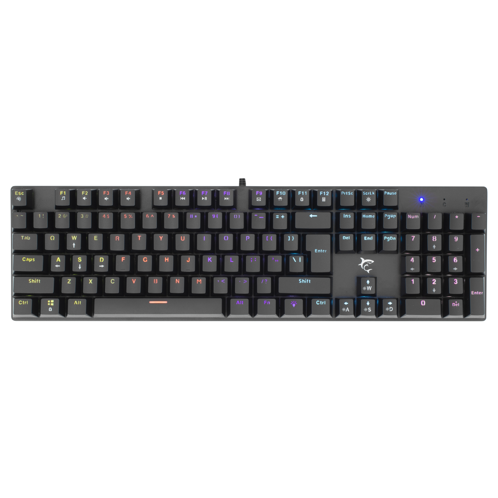 Clavier Gaming mécanique White Shark COMMANDOS ELITE GK-2107/ RGB / Noir / BLUE SWITCHES