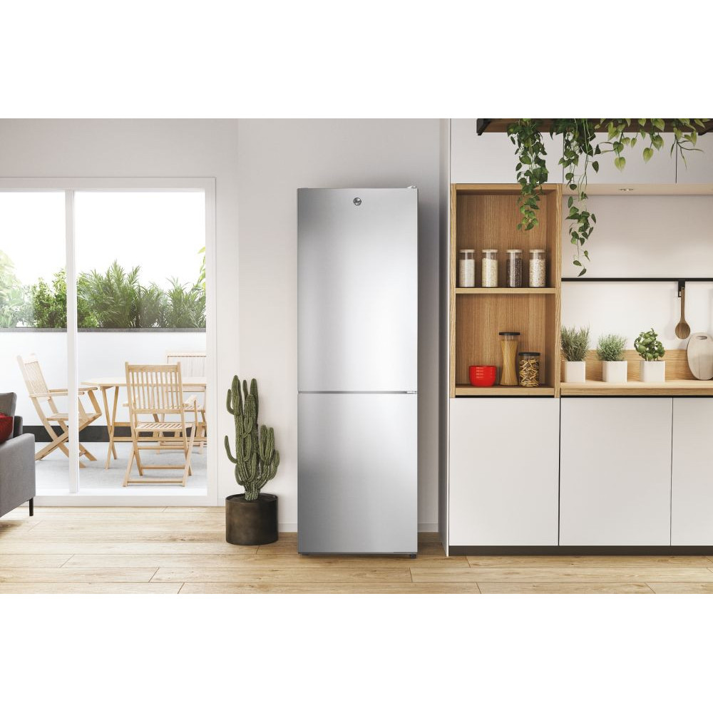 Réfrigérateur Combiné Nofrost Hoover / 341 L / Inox + Livraison + Installation et Mise en Place Gratuites