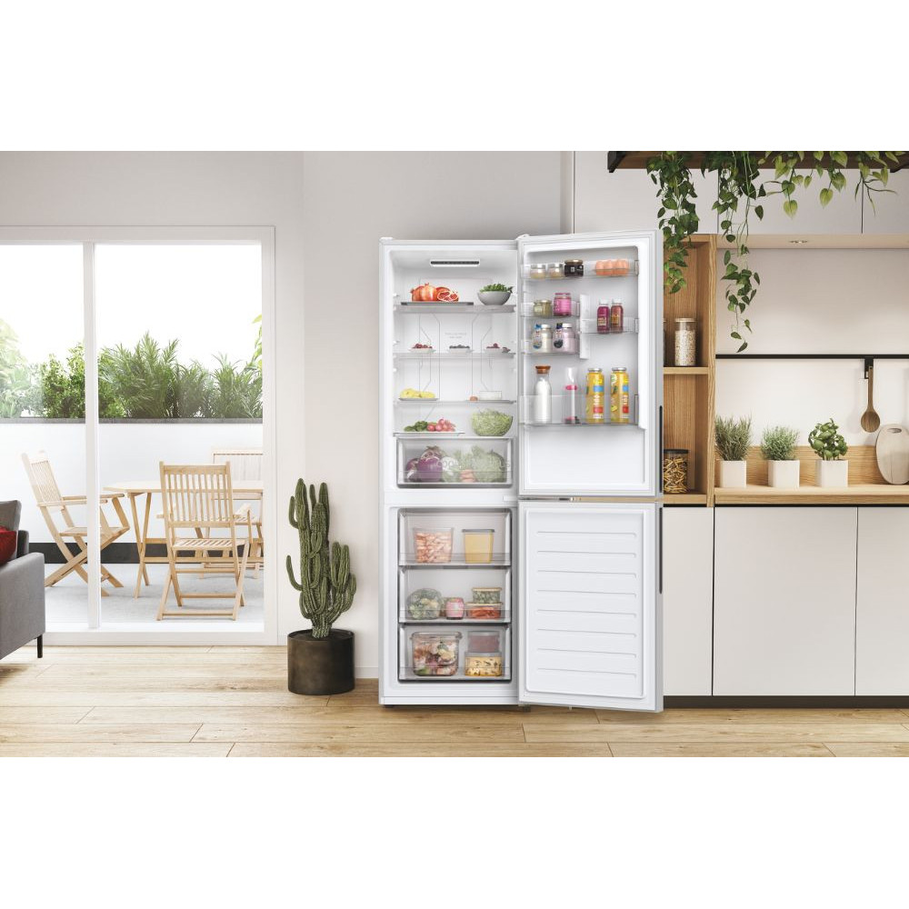 Réfrigérateur Combiné Nofrost Hoover / 341 L / Inox + Livraison + Installation et Mise en Place Gratuites