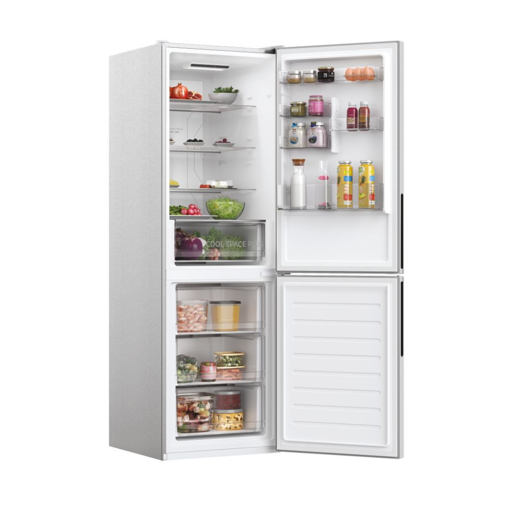 Réfrigérateur Combiné Nofrost Hoover / 341 L / Inox + Livraison + Installation et Mise en Place Gratuites