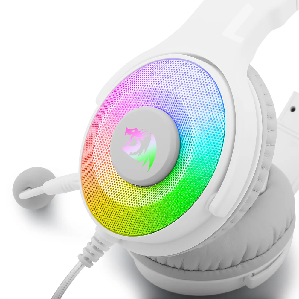 Casque Micro Gaming Redragon Pandora H350 RGB / USB / Blanc