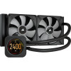 Kit de Watercooling tout-en-un pour processeur Corsair iCue H100i LCD Elite / 240 mm