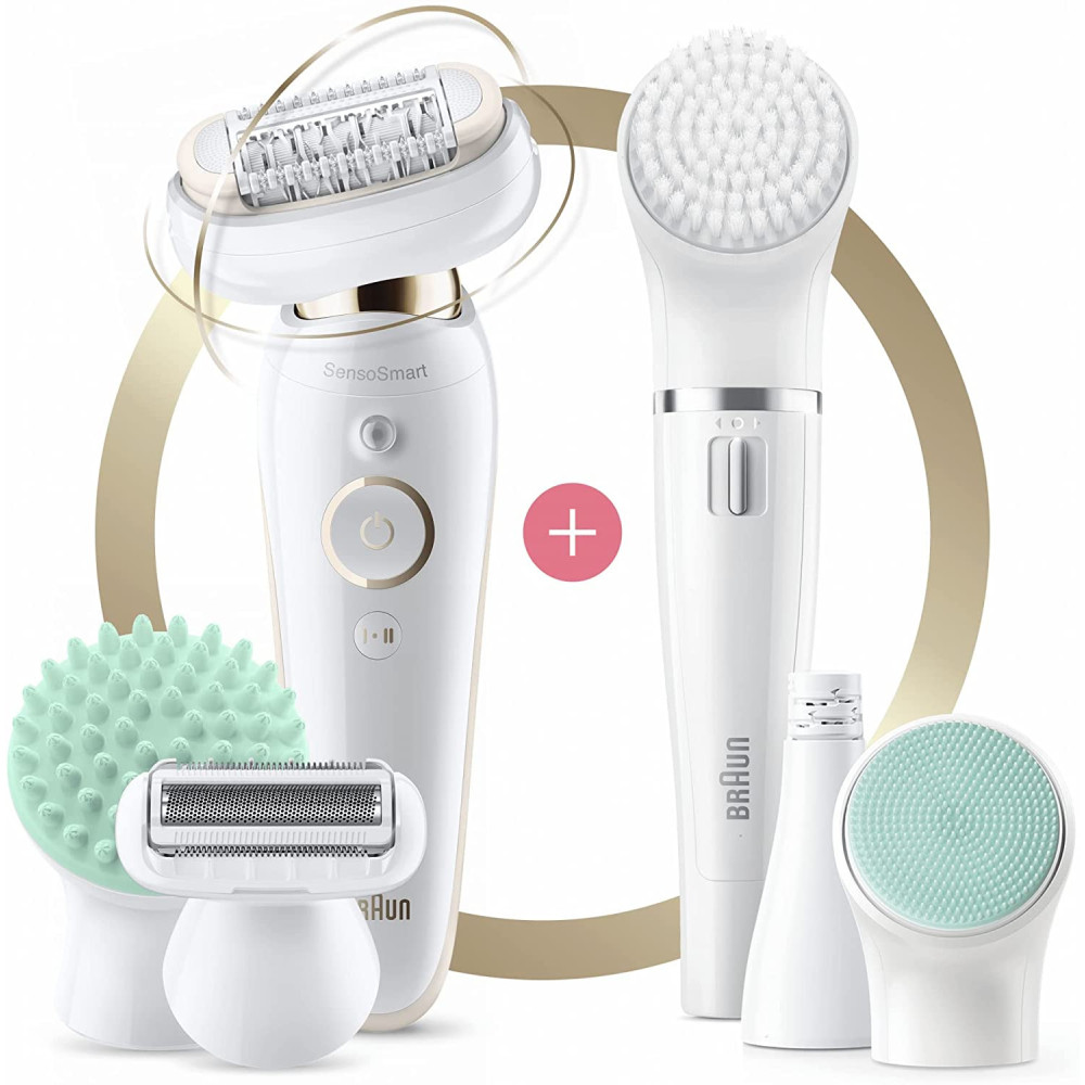 Epilateur électrique Braun Silk-épil 9 Flex 9300 Beauty Set avec technologie Wet & Dry