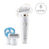 Epilateur électrique Braun Silk-épil 9 Flex 9010 avec technologie Wet & Dry et 6 accessoires