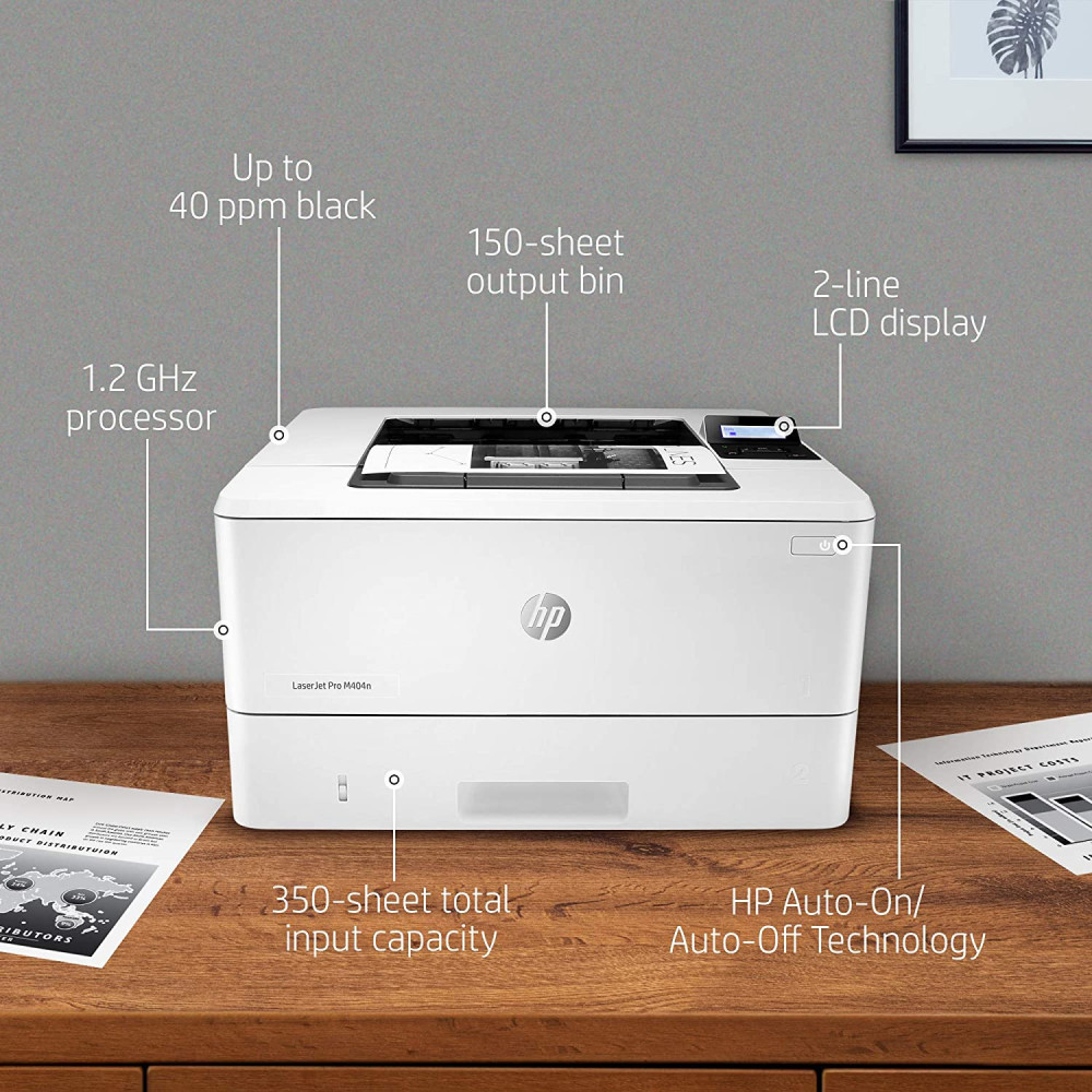 Imprimante d'entreprise Professionnelle Monofonction A4 HP LaserJet Pro M404n Monochrome W1A52A / Wifi
