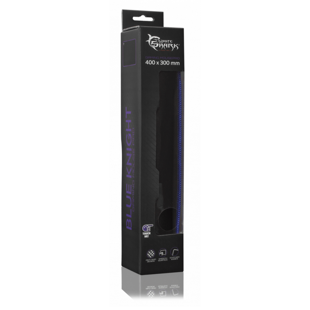 Tapis Souris White Shark Black Knight 400 x 300 MM