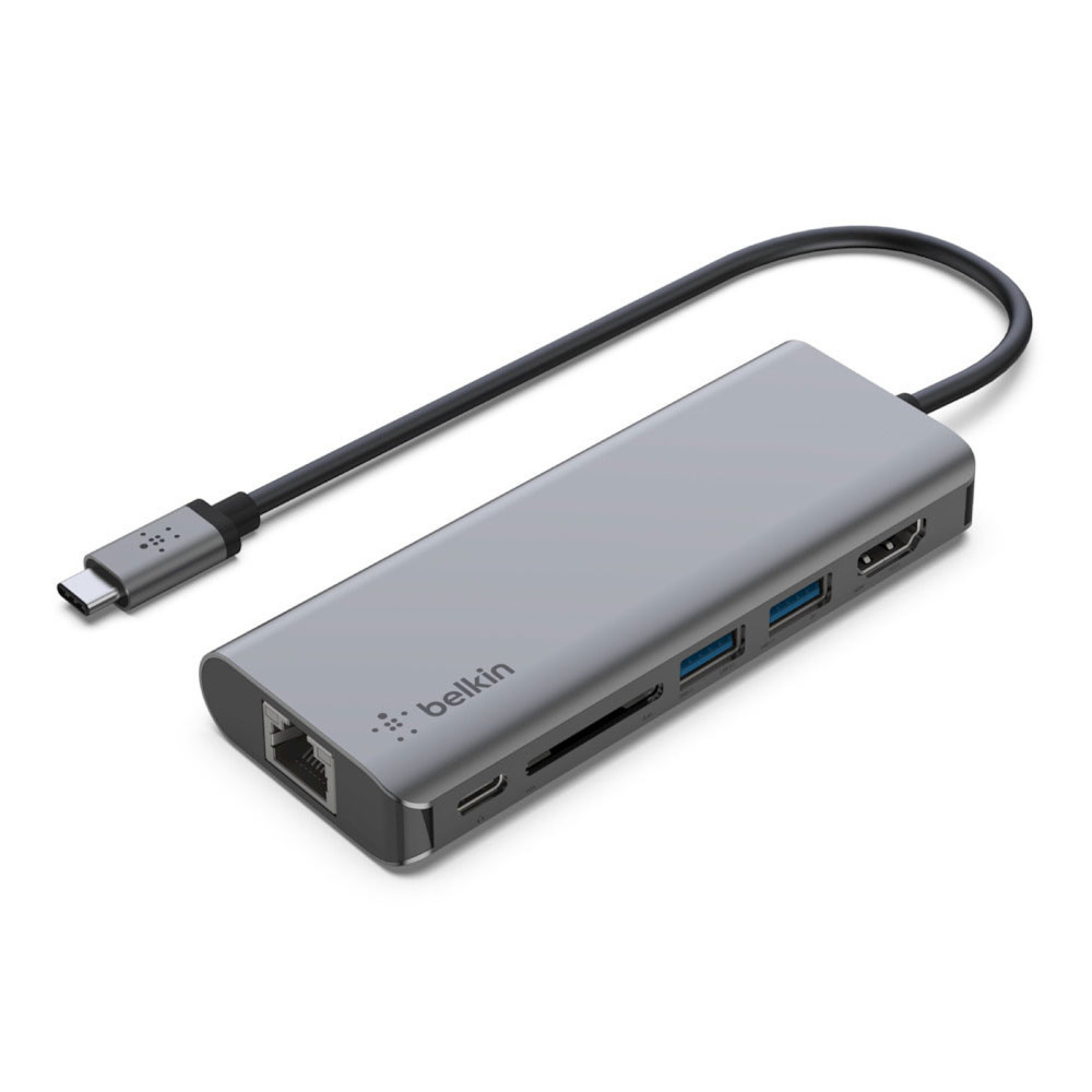 Hub USB-C Belkin multiport 6-en-1 / 1x HDMI / 2x USB-A / 1x RJ45 / 1x SD