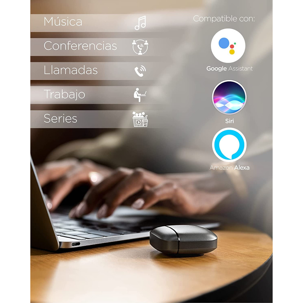 Écouteurs Sans Fil Ksix Spark avec Micro / Gris
