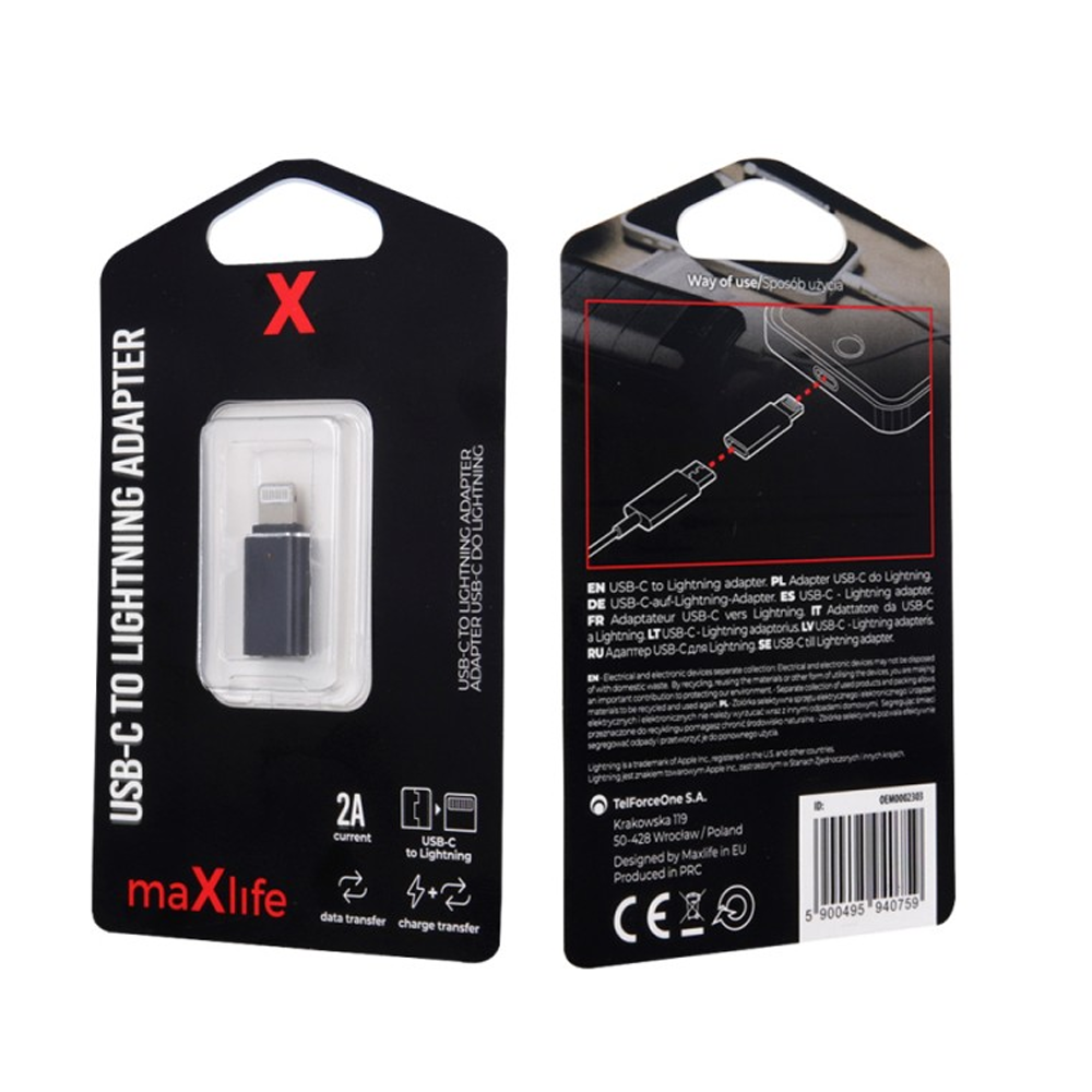 Adaptateur Maxlife USB-C Vers Lightning