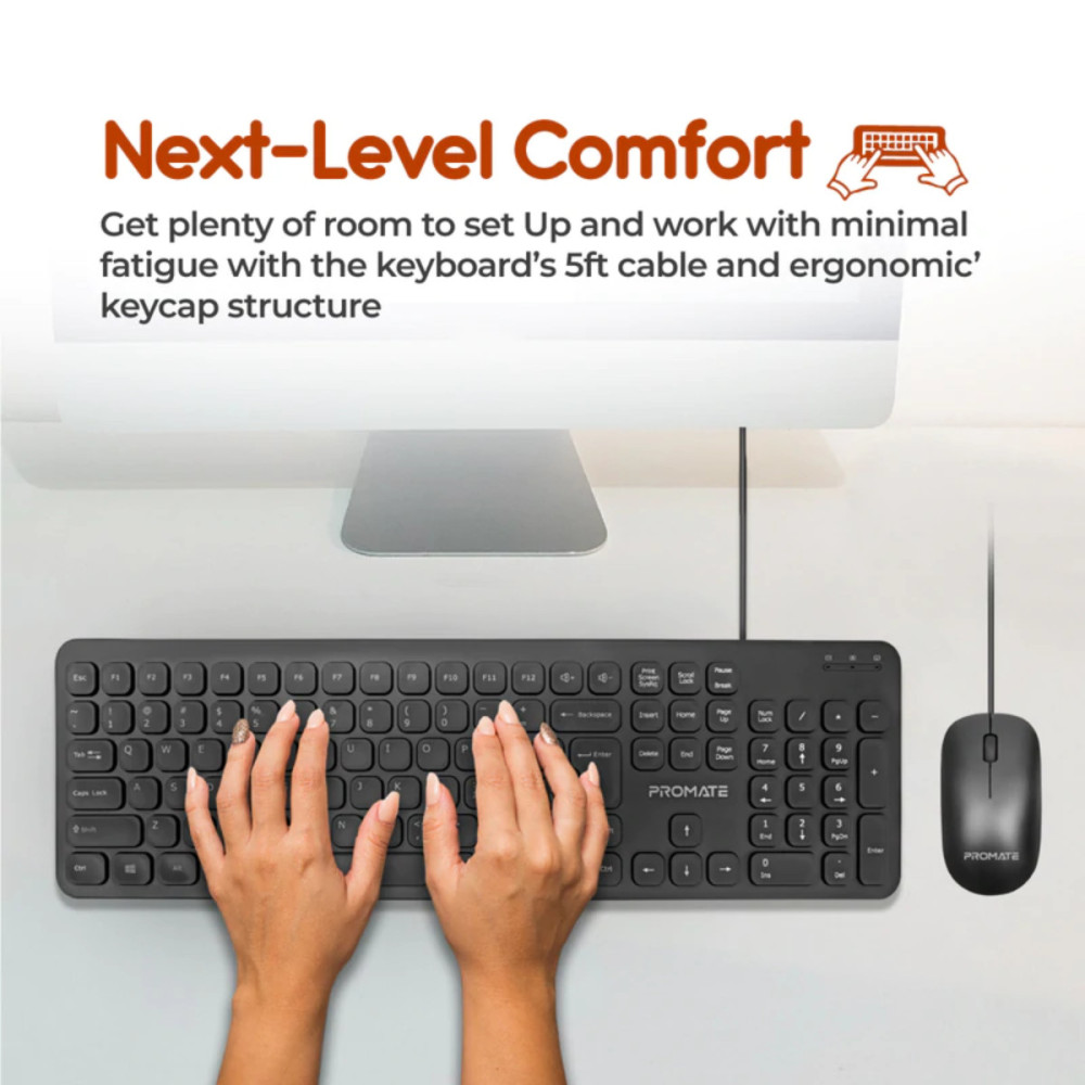 Ensemble Clavier et Souris USB Promate Combo-KM2