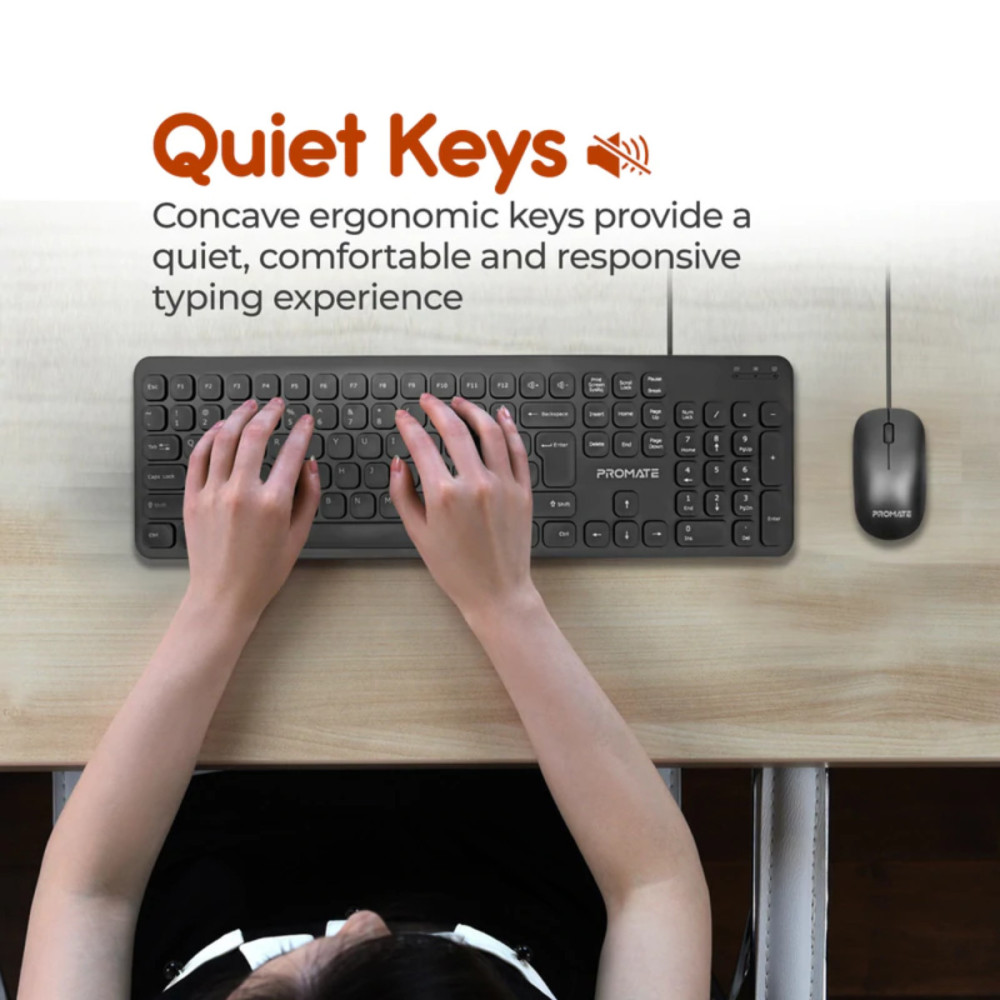 Ensemble Clavier et Souris USB Promate Combo-KM2