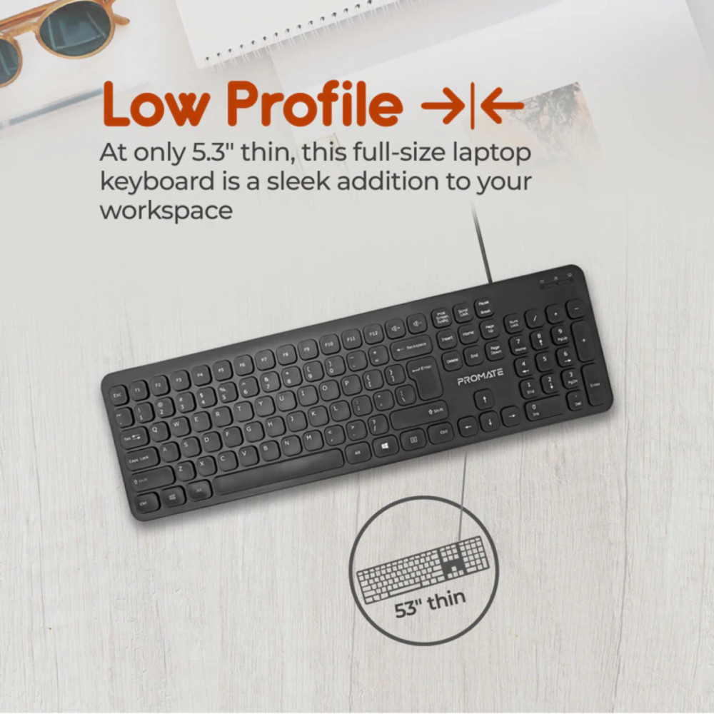 Ensemble Clavier et Souris USB Promate Combo-KM2