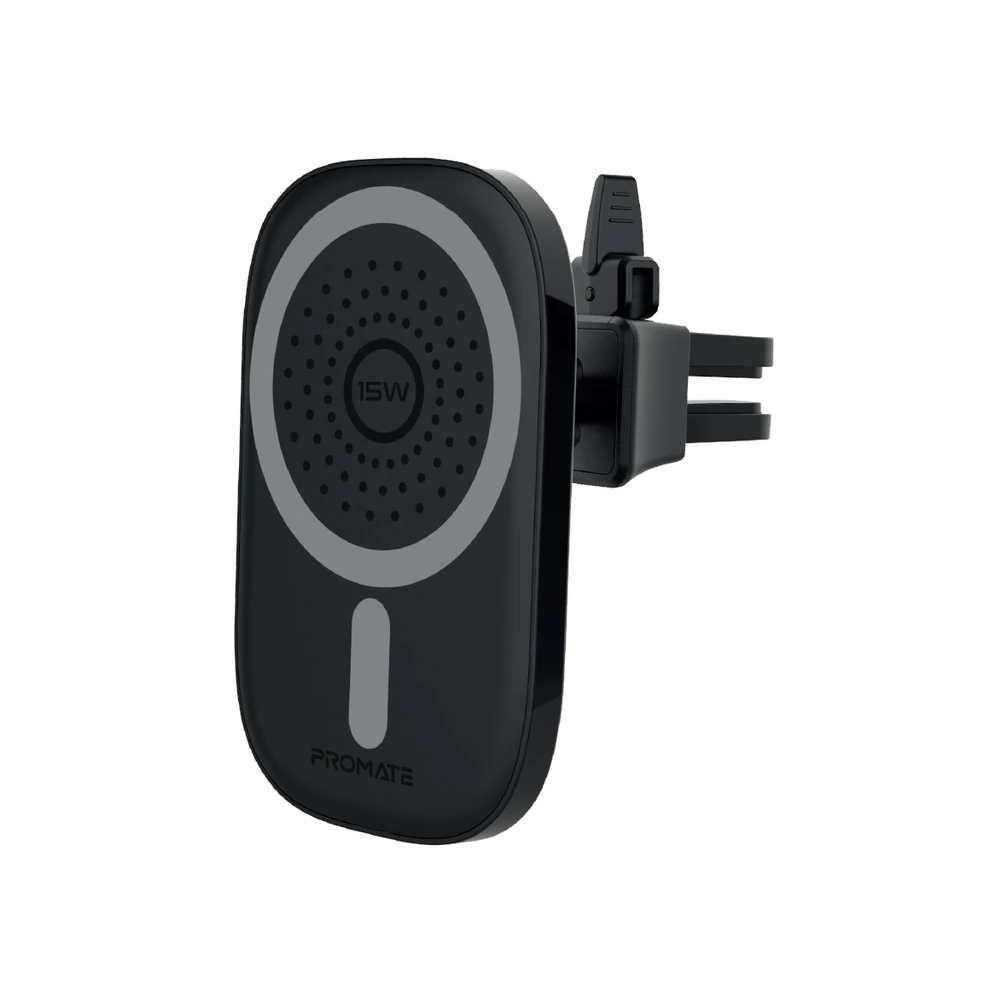 Support voiture et Chargeur Sans Fil Promate VentMag-15W / Noir