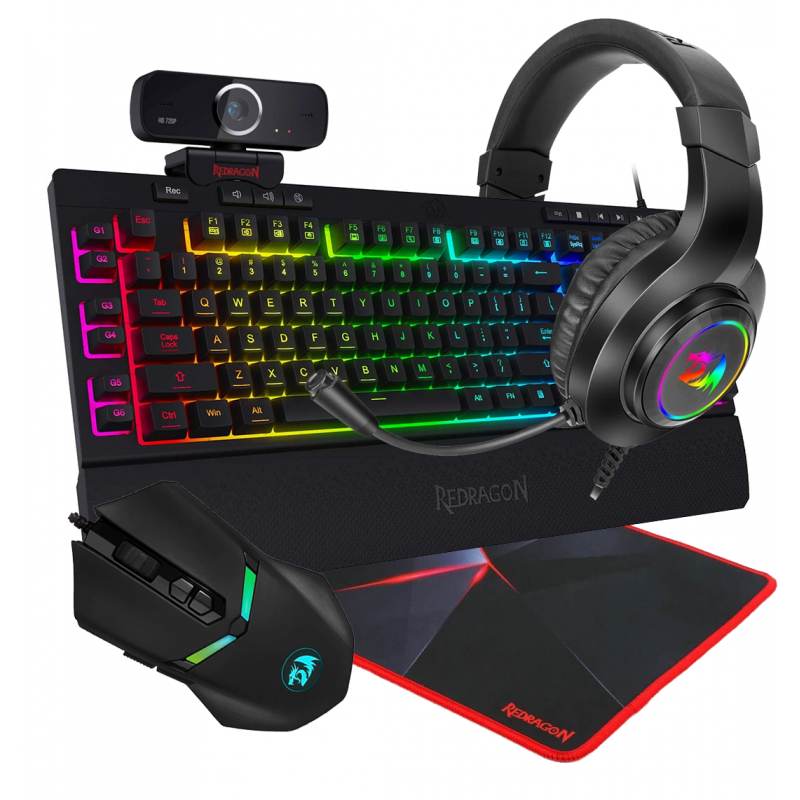 TRENDSONIC Pack Gamer Clavier - Souris - Casque Micro - Tapis