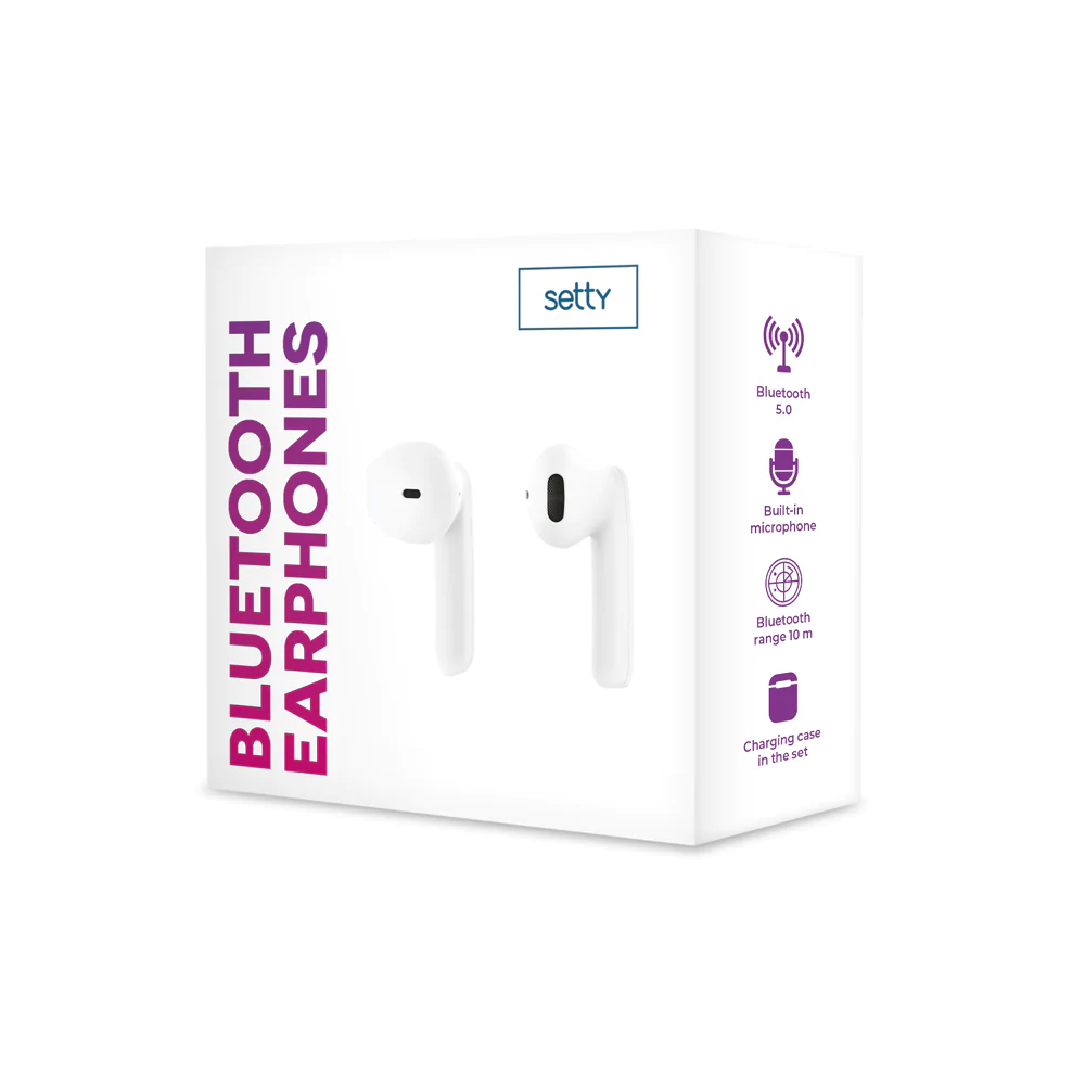 Écouteurs Bluetooth Setty TWS / Blanc