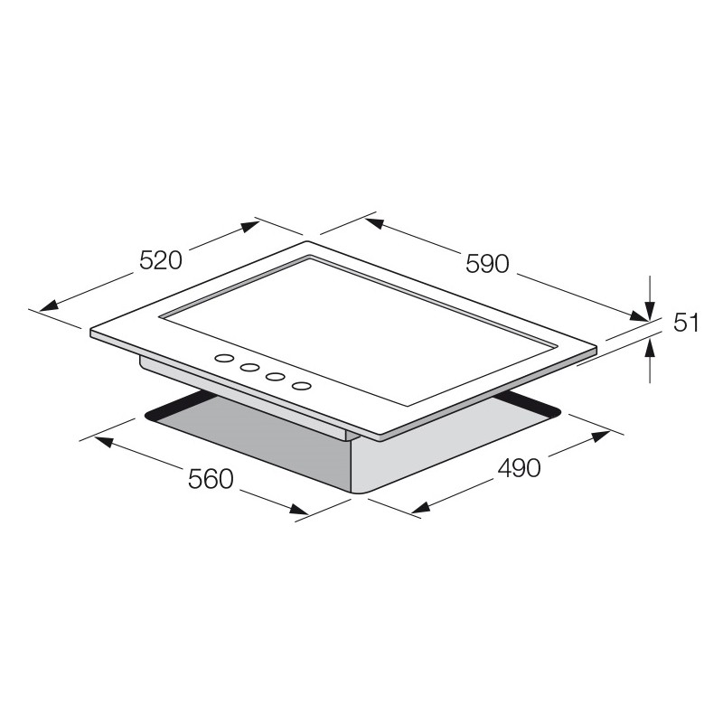 Plaque de cuisson encastrable Focus / 60cm / 4 Feux / Inox