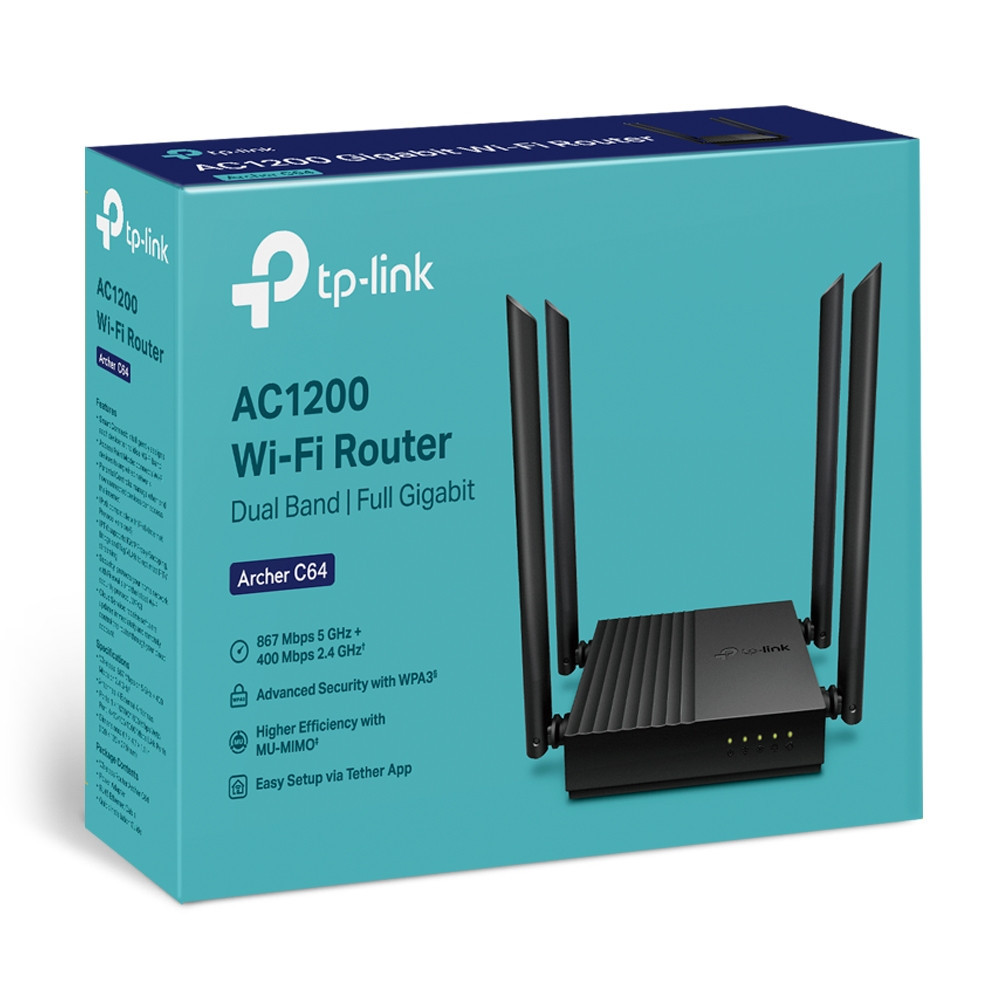 Routeur Wifi TP-Link ARCHER C64 AC 1200 Mbps MU-MIMO