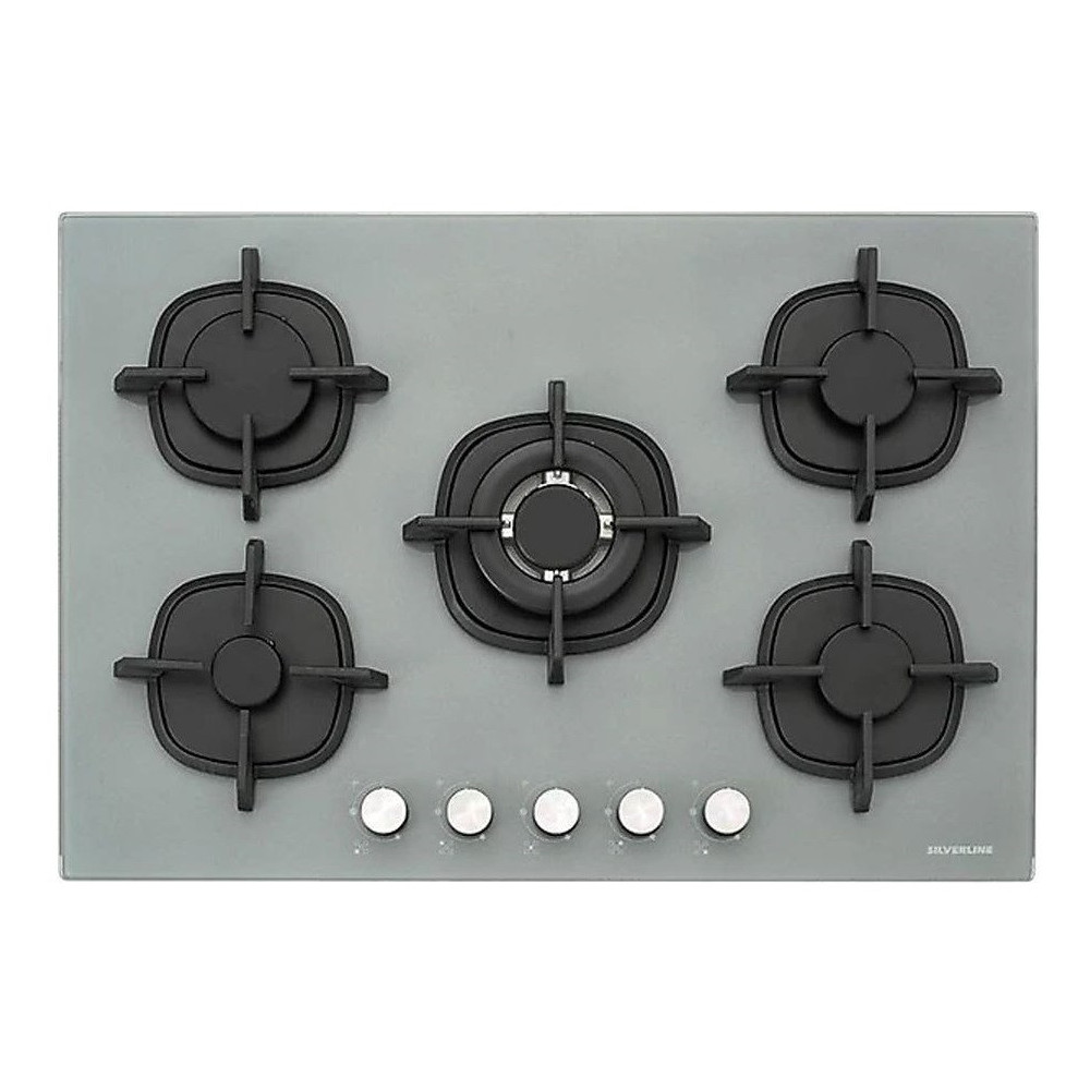 Plaque de cuisson encastrable SILVERLINE CS5364S01 / 5 Feux / 75 cm / Gris
