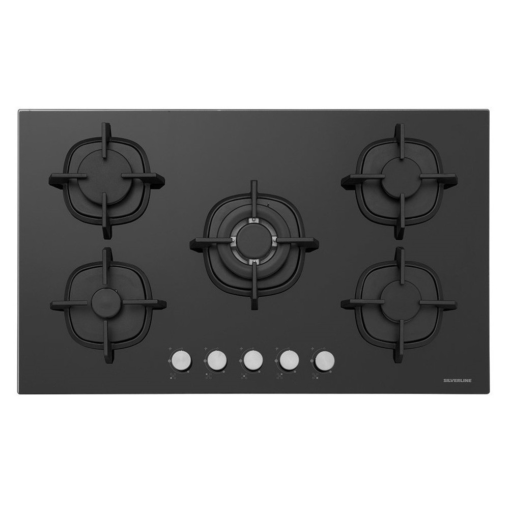 Plaque de cuisson encastrable SILVERLINE CS5363B01 / 5 Feux / 75 cm / Noir
