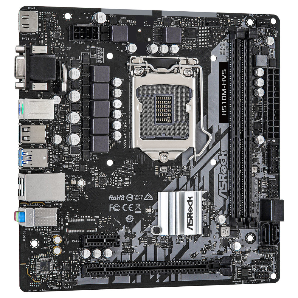 Carte mère ASRock H510M-HVS LGA1200 + Processeur Intel Core i5-10400F