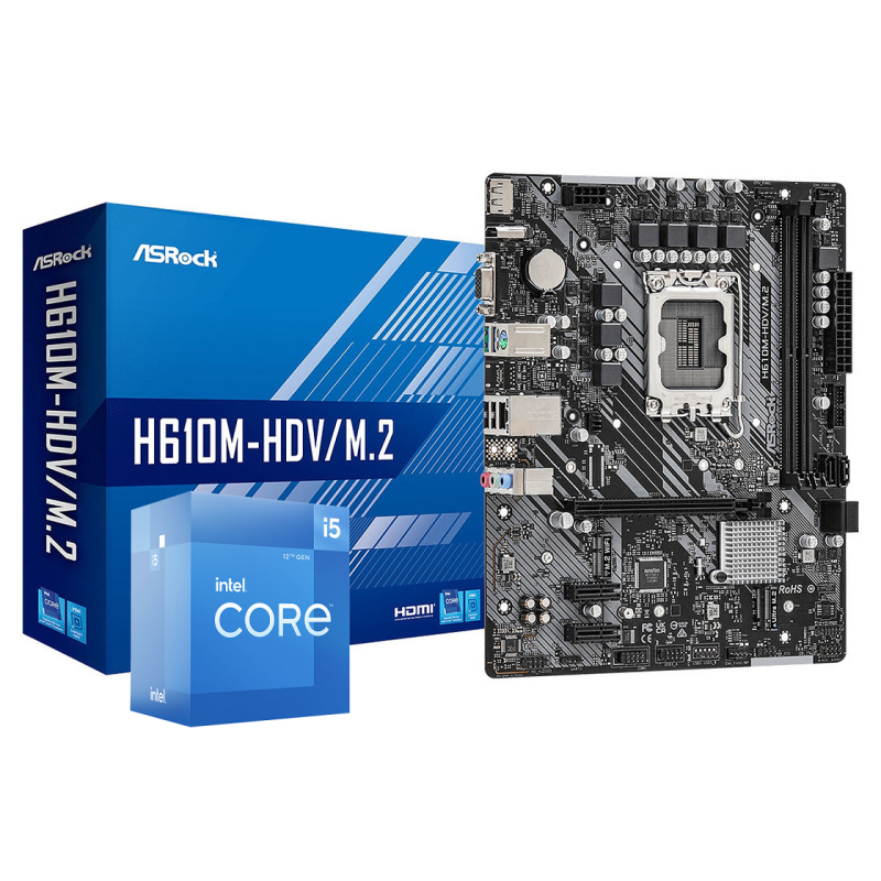 Carte mère ASRock H610M-HDV/M.2 + Intel Core i5-12400F