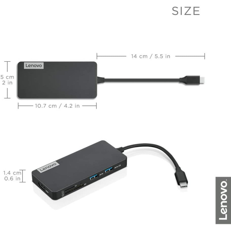 2x USB3.0 ; USB2.0 ; HDMI 1.4; TF Card Reader ; SD Card Reader ; USB-C Charging