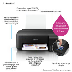 Imprimante à réservoir intégré couleur Epson L1110