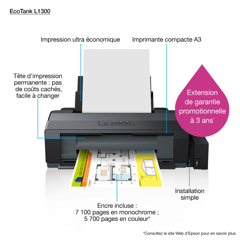 Imprimante à réservoir intégré A3+ Epson ITS L1300