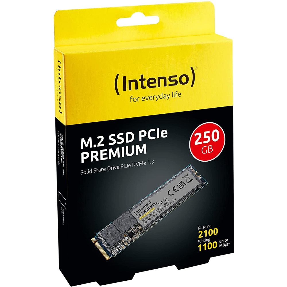 Disque Dur Interne SSD Intenso Premium M.2 Gen.3 x4 NVME / 250 Go
