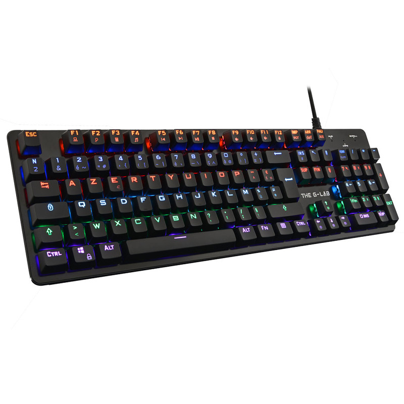 Clavier mécanique Gaming The G-Lab KEYZ CARBON v3 / RGB / Noir / Blue  Switches