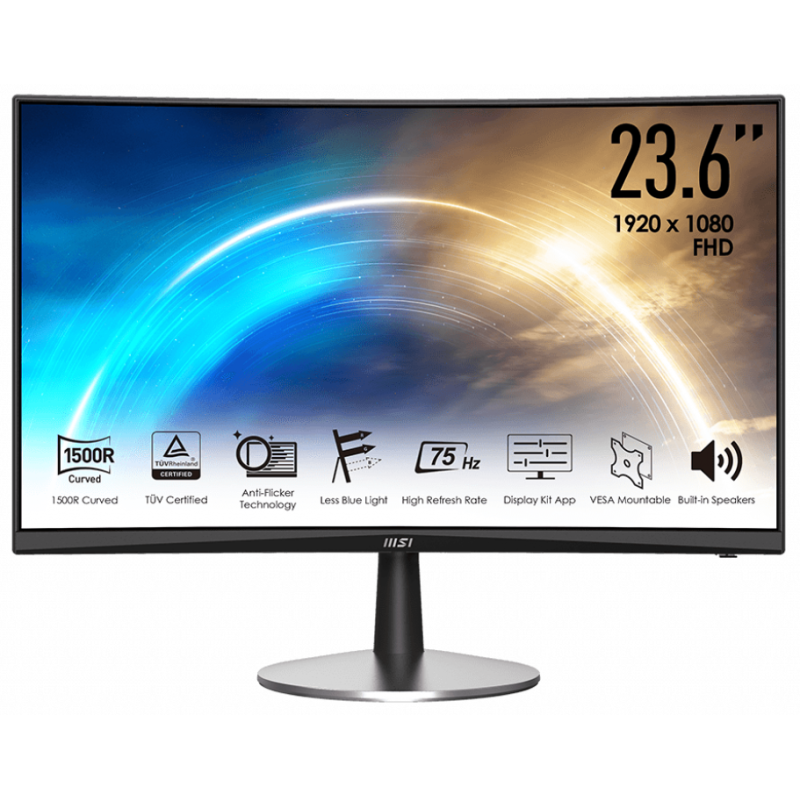 Ecran MSI Pro 23.6 IPS Full HD MP242C incurvée / 75 Hz