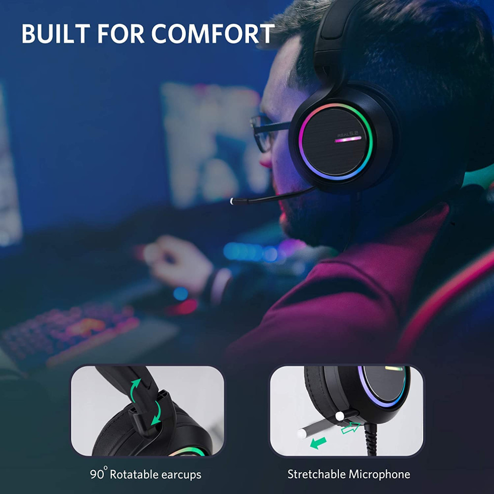 Casque-Micro Gaming ABKONCORE B1000R Real 5.2 / Rouge / RGB