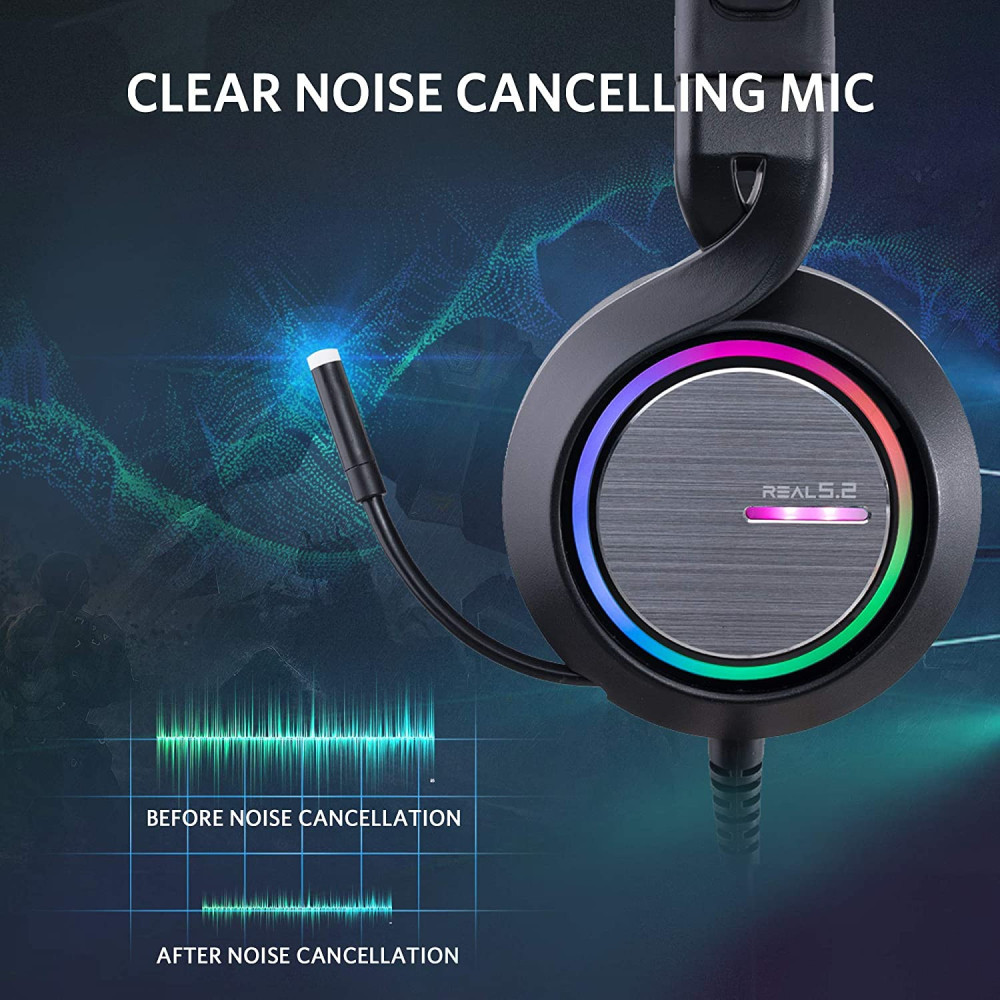 Casque-Micro Gaming ABKONCORE B1000R Real 5.2 / Rouge / RGB