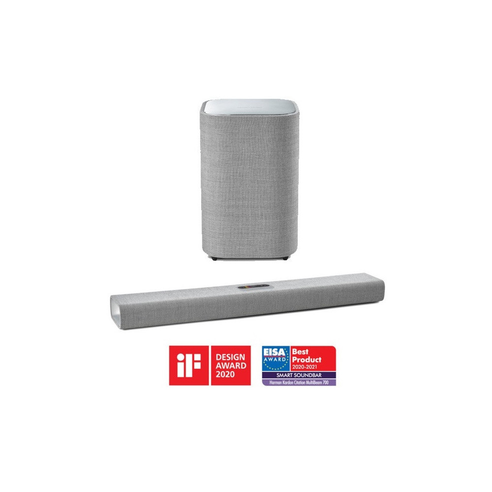 Barre de son Harman Kardon Citation Multi Beam 700 Compact avec Citation Sans Fil Subwoofer Deep Bass / Gris