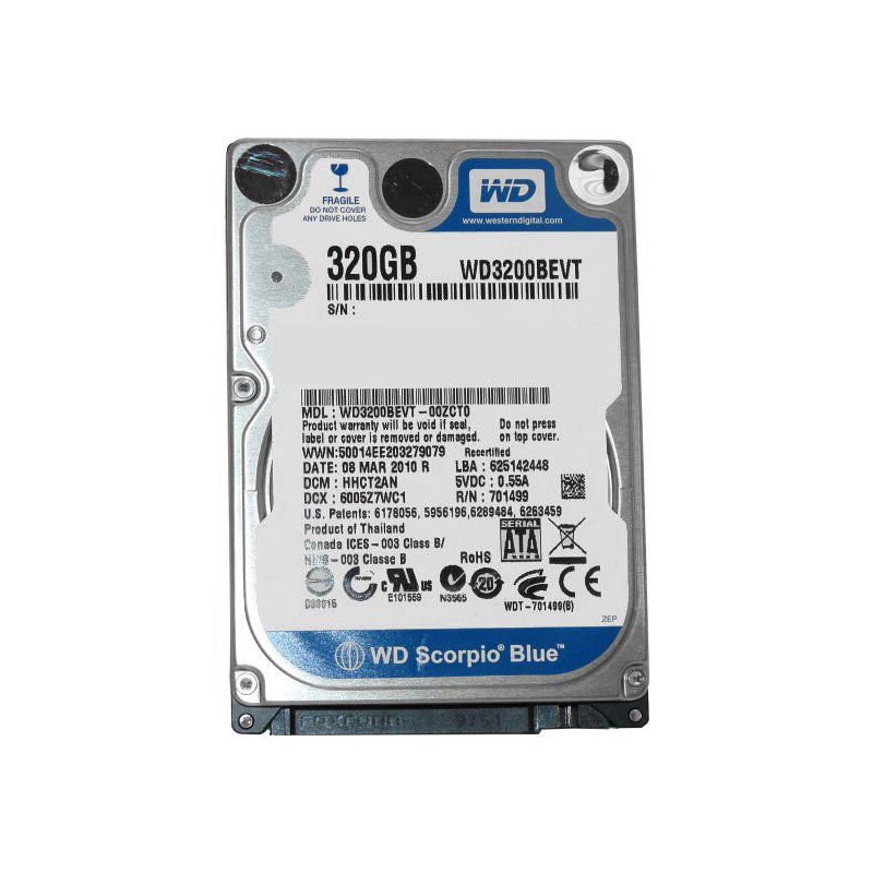 Western Digital WD3200BEVT Disque dur portable 2,5 320 Go 